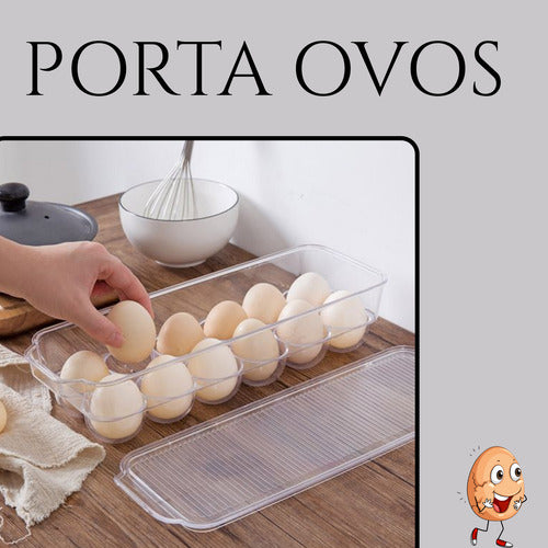 Porta 12 Ovos Organizador Acrílico Suporte Cor Transparente