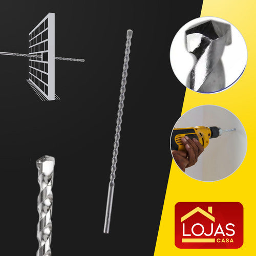 Broca 30cm  6 Mm Videa Longa Para Concreto Parede Alvenaria