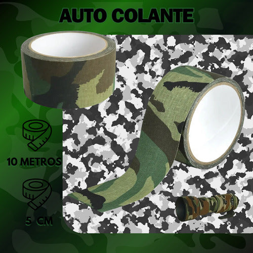 Fita Adesiva Camuflada Camuflagem Airsoft Paintbal Militar