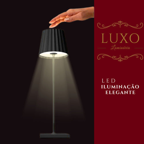 Luminária Mesa Abajur Led Ajustavel Sem Fio Recarregável
