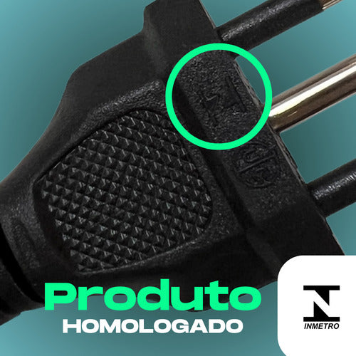 Cabo De Força Curvado 90o Para Tv LG Monitor Panela Fonte Pc