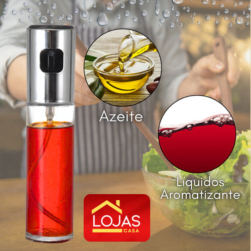 Spray Porta Azeite Vinagre Perfume Vidro Prata 100 Ml