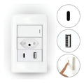 Tomada Interruptor Fonte Carregador Usb C + A De Parede Duo
