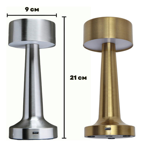 Luminária Abajur Touch Led Portátil S/ Fio Recarregável Luxo