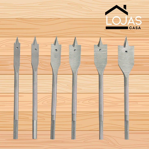 Brocas Chatas Kit 6 Peças Profissional Para Madeira Mdf