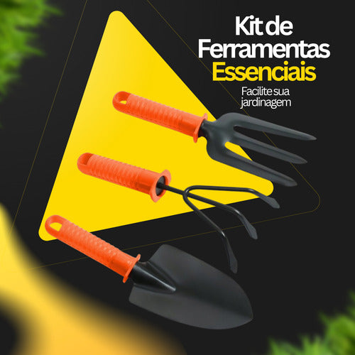 Kit Ferramentas De Plantio Jardinagem, Vasos, Hortas Laranja