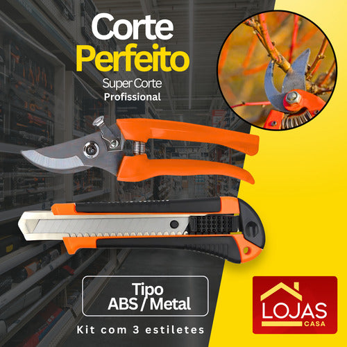 Kit Alicate De Jardim Com Estiletes Estética Poda Delicada