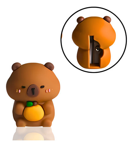 Apontador Emborrachado Capivara Escola Lápis Fofinho Cute