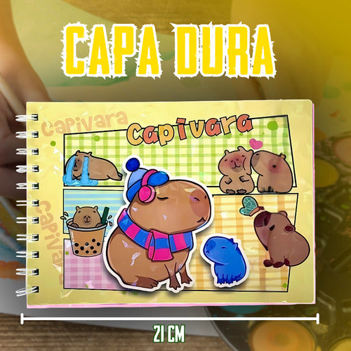 Livro Para Colorir Pintura Desenho Cute Capivara Goods