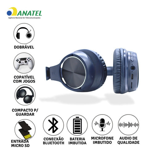 Headphone Bluetooth Fone De Ouvido Colorido Som De Qualidade
