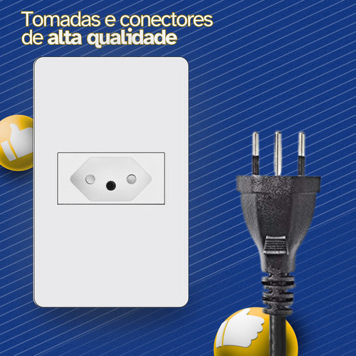 Conjunto 4x2 Tomada 20a Bivolt  Liz Cor Branca Casa C/trava