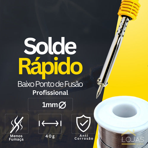 Rolo Fio De Solda Estanho 1mm Eletrônica Profissional 40g