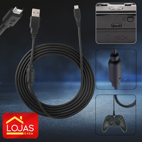 Cabo Carregador Para Controle Xbox One Usb V8 Resistente