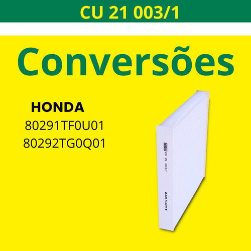Filtro De Ar Condicionado Cabine Para Honda City E Fit Mann