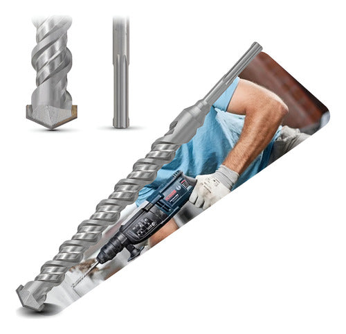 Broca Sds 10mm X 21cm Videa Para Martelete Alvenaria Rápida