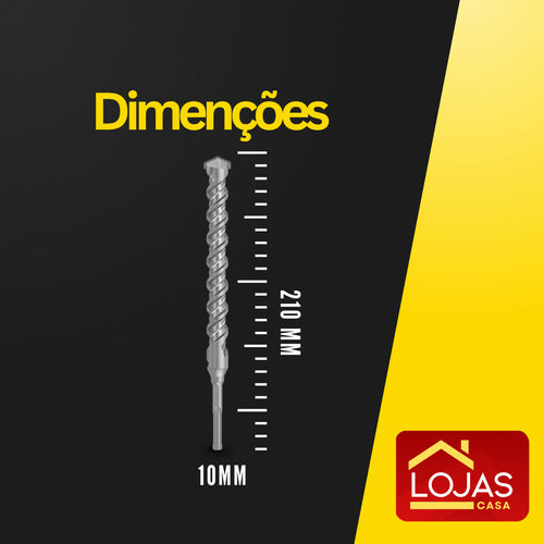 Broca Sds 10mm X 21cm Videa Para Martelete Alvenaria Rápida