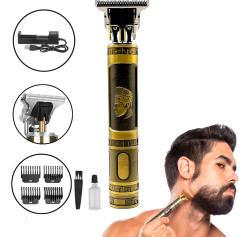 Máquina Cortar Cabelo Fazer Barba Acabamento Refinado Metal