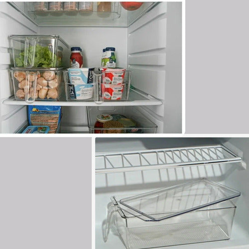 Organizador De Geladeira Luxo 2,5l Com Alça E Tampa Forte