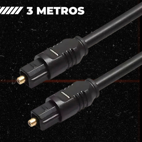 Cabo Óptico Para Áudio Digital Fibra De 3m Home Theater 5.1
