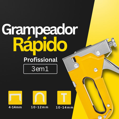 Pistola Grampeador Profissional Com Ajuste Pressão 3 Em 1