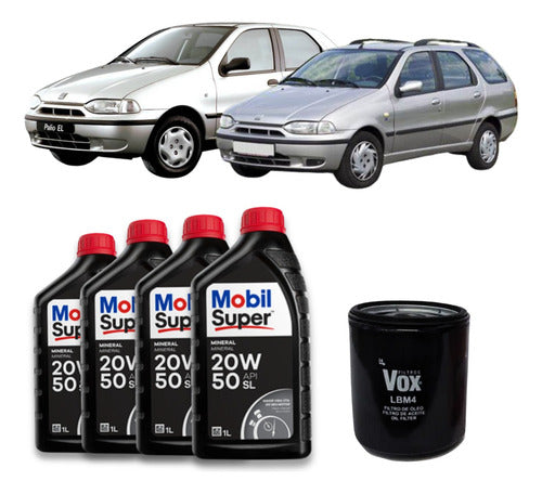 Kit Troca De Óleo Mobil 20w50  Palio Fiasa 1.0 1.6  96 A 02
