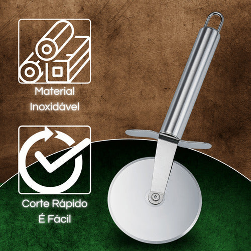 Cortador De Pizza - Profissional Lâmina Em Aço Inox Pastel