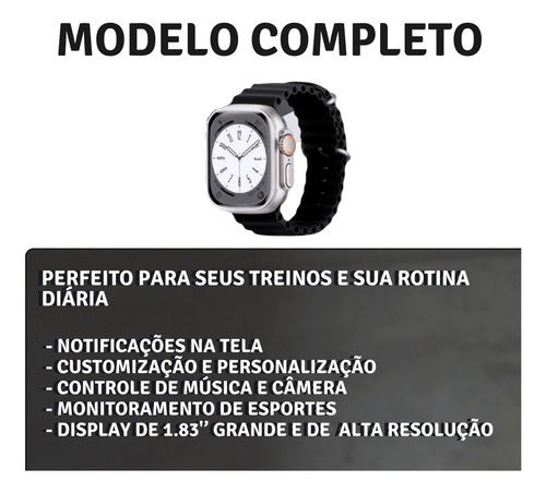 Relógio Smartwatch Ultra Pro Big Display Completo Lançamento