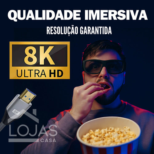 Cabo Hdmi 5m 8k 60hz Ultra Hd 2.1 4k 120hz Monitor Ps5 Xbox