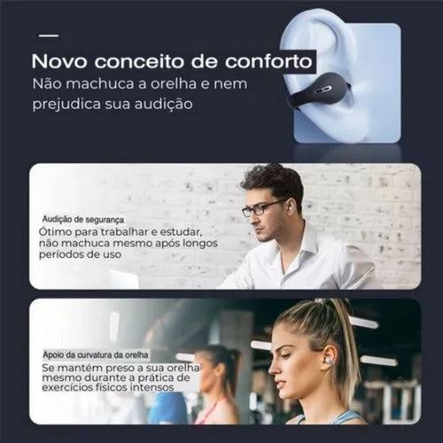Fone De Ouvido Bluetooth Sem Fio Earcuffs Esportivo Brinco