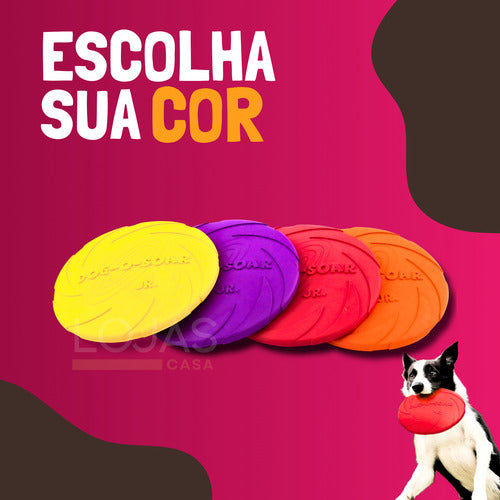 Disco Frisbee 22cm Borracha Brinquedo Cães Pets Lojas Casa