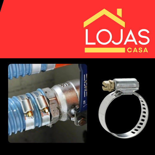 Kit 6 Abraçadeiras Aço Rosca Sem Fim Mangueiras, Compressor