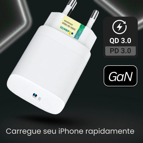 Fonte Carregador Premium Gan Para iPhone Usb-c Garantia 1ano
