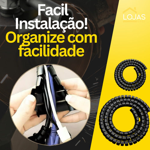 Organizador Esconde Fios 16 Mm Premium 1.5 Metros Discreto - Preto