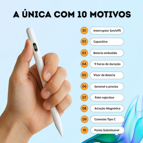 Caneta Para iPad 6, 7, 8, 9, 10 E 11 Geração Palm Rejection