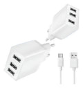 Carregador 50w Usb-c Triplo Para Motorola Moto G Edge Razr