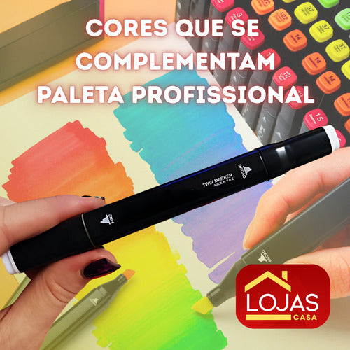 Canetinhas Touch Estojo  Marcador Ponta Dupla Para Colorir