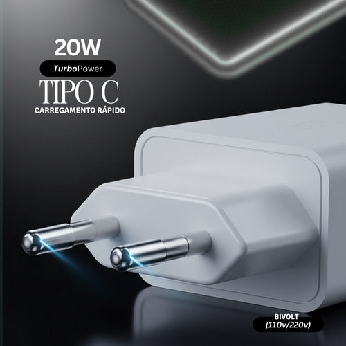 Fonte Carregador Premium Gan Para iPhone Usb-c Garantia 1ano