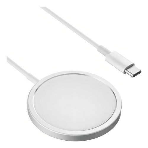 Carregador Sem Fio Magnético Indução P/ iPhone 13 14 15 16 Cor Branco