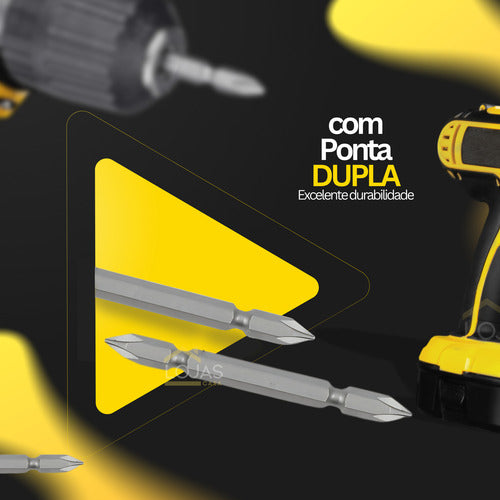 Kit 10 Ponteira Phillips Dupla Ph2 10 Pçs Bits Parafusadeira