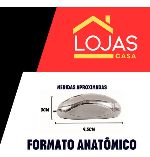 Mouse Usb Com Sensor Óptico Profissional Anatômico Preto