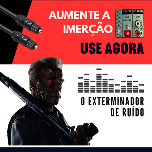 Cabo Óptico Para Áudio Digital Fibra Home Theater, Som 5.1