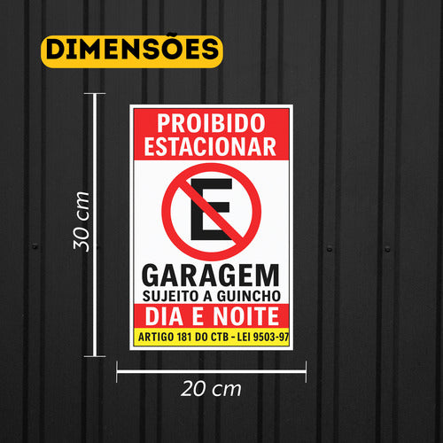 Placa De Sinalização Proibido Estacionar 20x30 / Lojas Casa