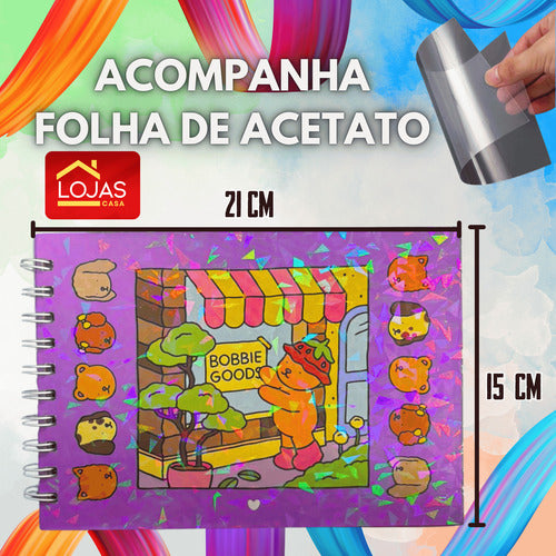 Livro Colorir Goods 50 Folhas Desenhos Bobbie Pintar Acetato