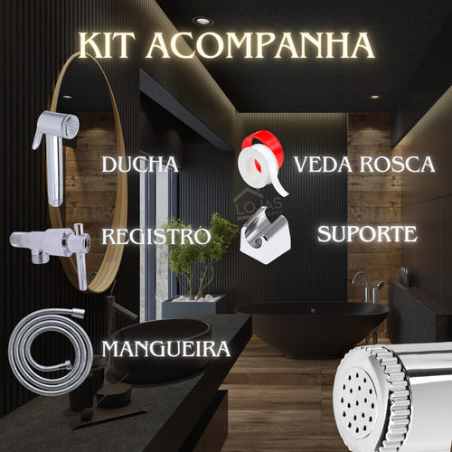 Kit Ducha Higiênica Metal 1.2 Metros Completa Gatilho