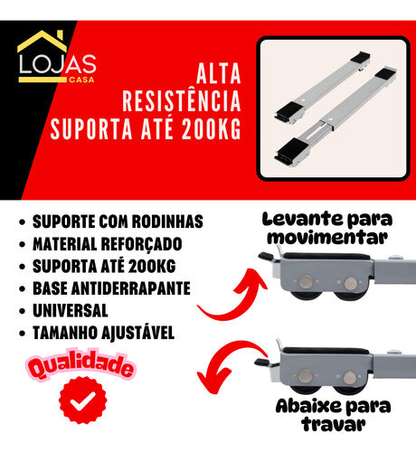 Suporte Para Geladeira/fogão/hack Com Rodinhas Até 200 Kg