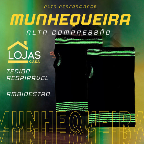 Kit Par Munhequeira Compressão Tendinite Artrite Dores Pulso