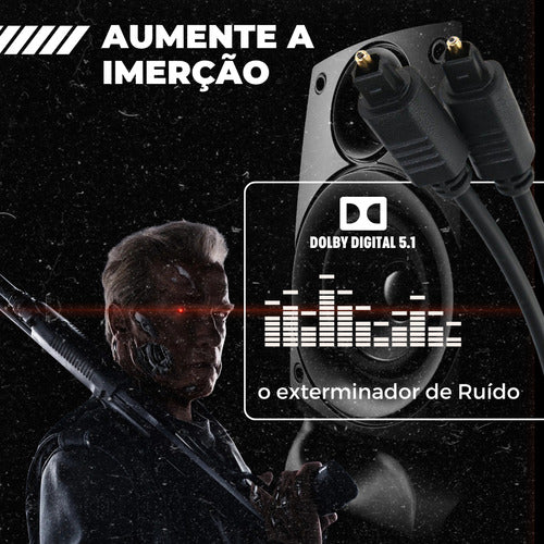 Cabo Óptico Para Áudio Digital Fibra De 3m Home Theater 5.1