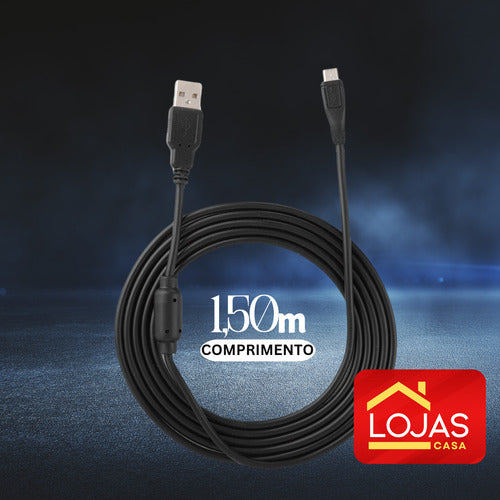 Cabo Carregador Para Controle Ps4 Micro Usb V8 Resistente