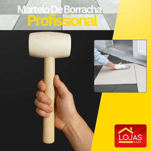 Martelo De Borracha Lojas Casa Madeira 225g Assentamento Mármore
