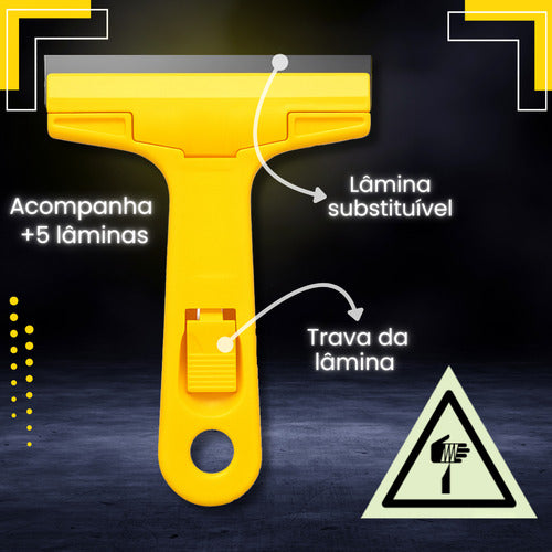 Raspador Plano Tintas Piso Vidro Cerâmica Azulejo 5 Laminas